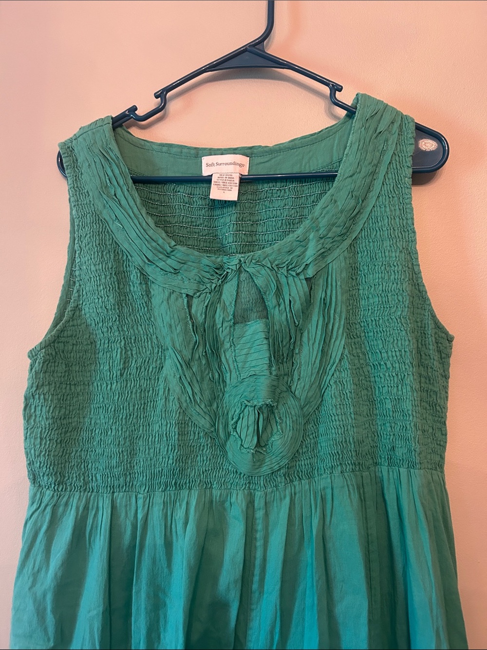Soft Surroundings Delphine Midi Dress Size Large, Teal - Picture 3 of 4